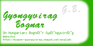 gyongyvirag bognar business card